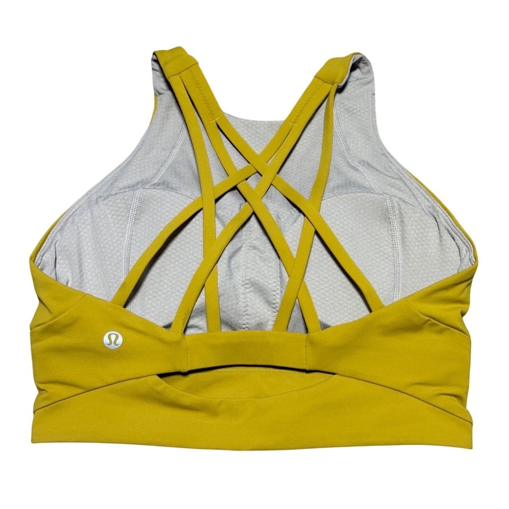 Lululemon Women 6 Free to be Serene High Neck Sports Bra W2DDPS Yellow